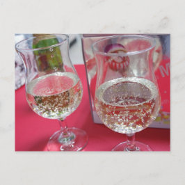 Cartão Postal De Festividades Champanhe de festas de Natal