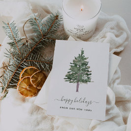 Cartão Postal De Festividades Change of Address at Christmas | Simple Pine