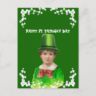 Cartão Postal De Festividades Chapéu Irlandês Antigo Dia de São Patrício Filho/N