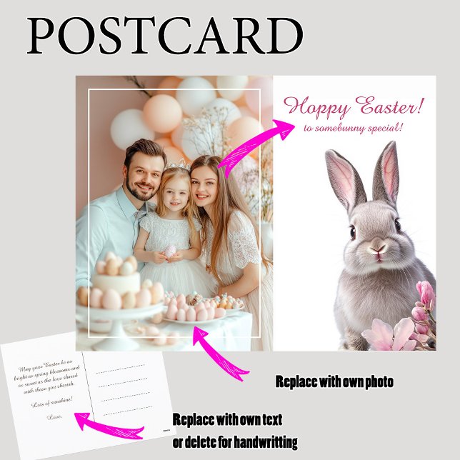 Cartão Postal De Festividades Charme de Páscoa de 🐇 personalizável (Customizable 🐇Hoppy Easter Charm Holiday Postcard)