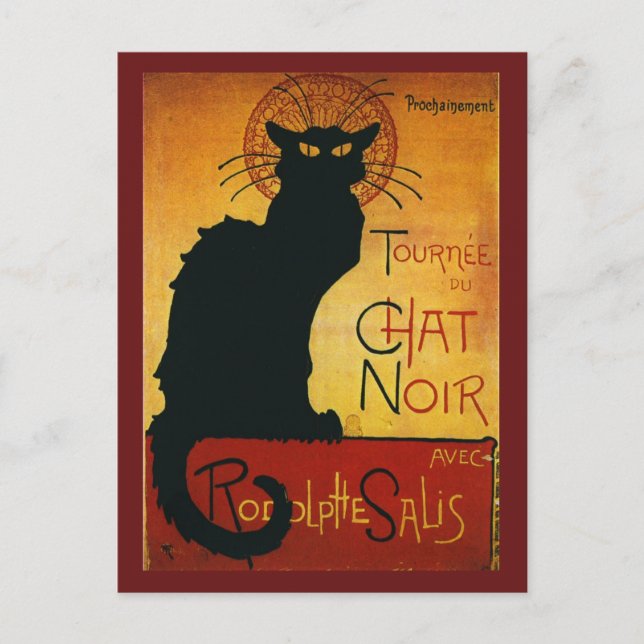 Cartão Postal De Festividades Chat Noir - Gato Preto (Frente)