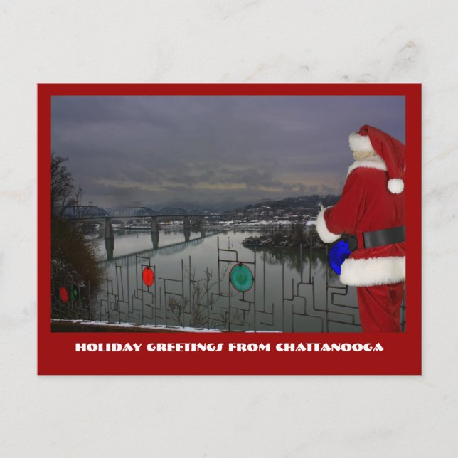 Cartão Postal De Festividades Chattanooga Santa (Frente)