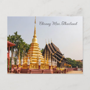 Cartão Postal De Festividades Chedi, Wat Phan Tao, Chiang Mai, Tailândia