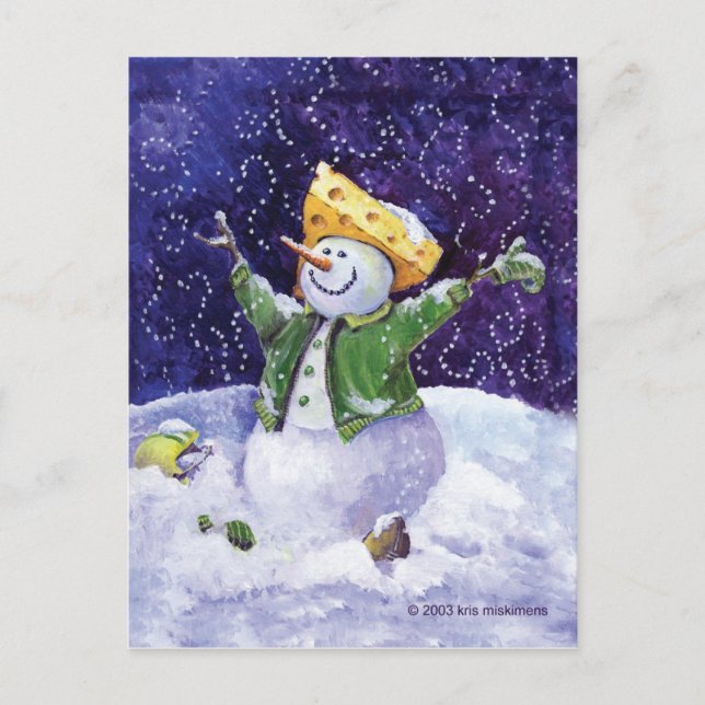 Cartão Postal De Festividades Cheese Head Christmas Postcard (Frente)