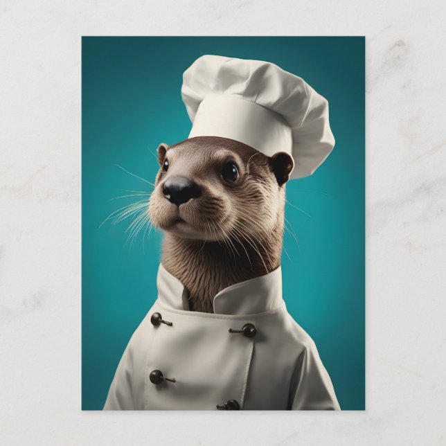Cartão Postal De Festividades Chef Otter (Frente)