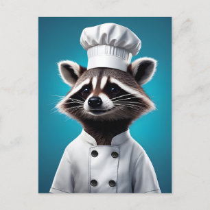 Cartão Postal De Festividades Chef Raccoon