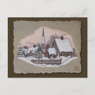 Cartão Postal De Festividades Chegada da manhã de Natal