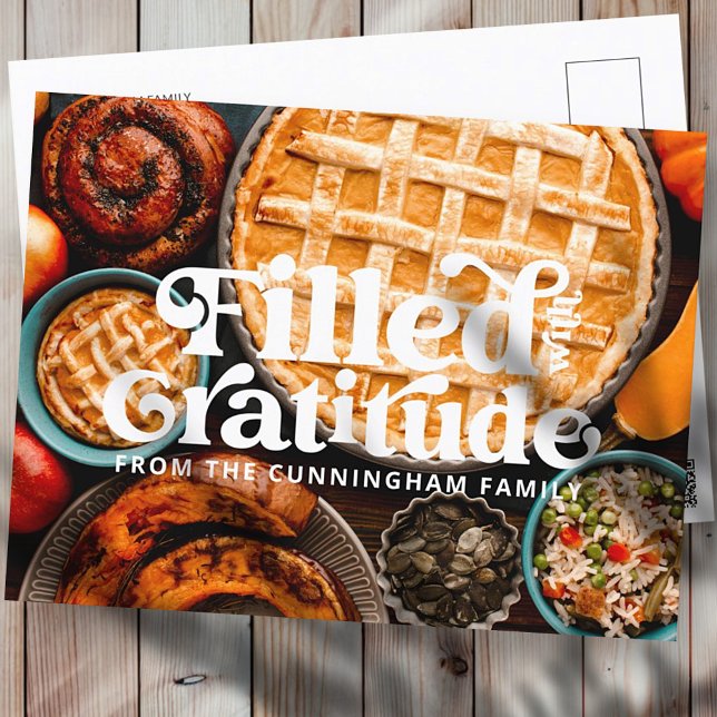 Cartão Postal De Festividades Cheio de Gratidão Feliz Ação de Graças (Criador carregado)