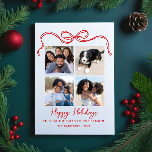 Cartão Postal De Festividades Cherish The Gifts, Arco, 4 Fotocolagem Feliz