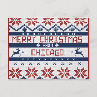 Cartão Postal De Festividades Chicago Christmas Card