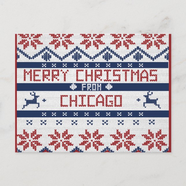 Cartão Postal De Festividades Chicago Christmas Card (Frente)