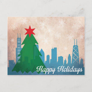 Cartão Postal De Festividades CHICAGO Christmas Card