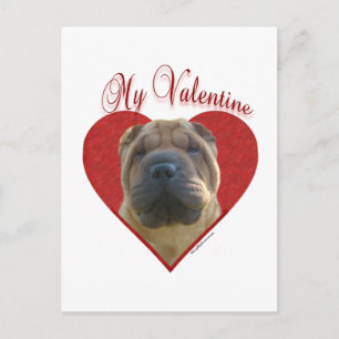 Cartão Postal De Festividades Chinês Shar Pei meus namorados