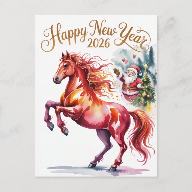 Cartão Postal De Festividades Chinese New year of the Horse 2026 (Frente)