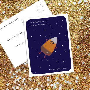 Cartão Postal De Festividades Chocolate Candy Corn "Contando Minhas Bênçãos" Cai