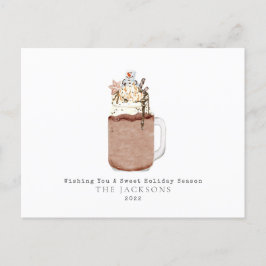 Cartão Postal De Festividades Chocolate Snowman Milkshake Sweet Natal
