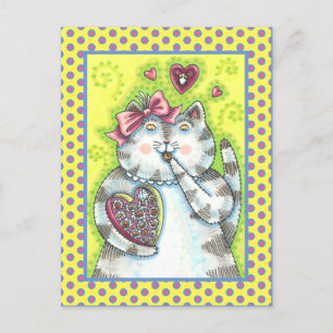 CARTÃO POSTAL DE FESTIVIDADES CHOCOLATES DO ADMIRER SECRETO DE KITTEN, NAMORADOS