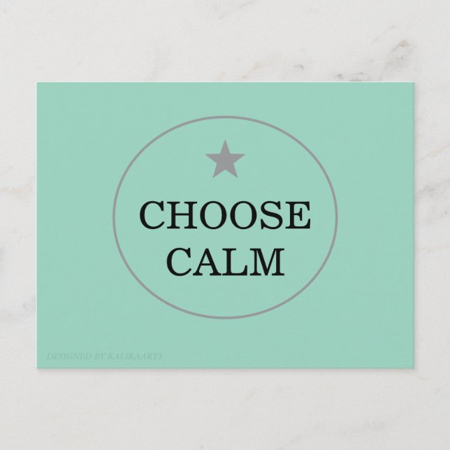Cartão Postal De Festividades Choose Calm – Minimal Greeting Card |   (Frente)