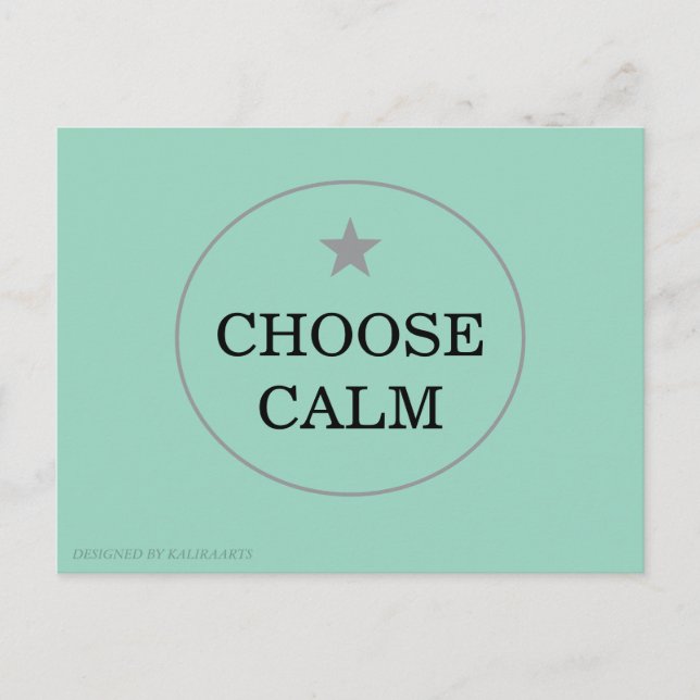 Cartão Postal De Festividades Choose Calm – Minimal Greeting Card |   (Frente)