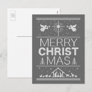 Cartão Postal De Festividades Christian Ugly Christmas Sweater Feliz Natal