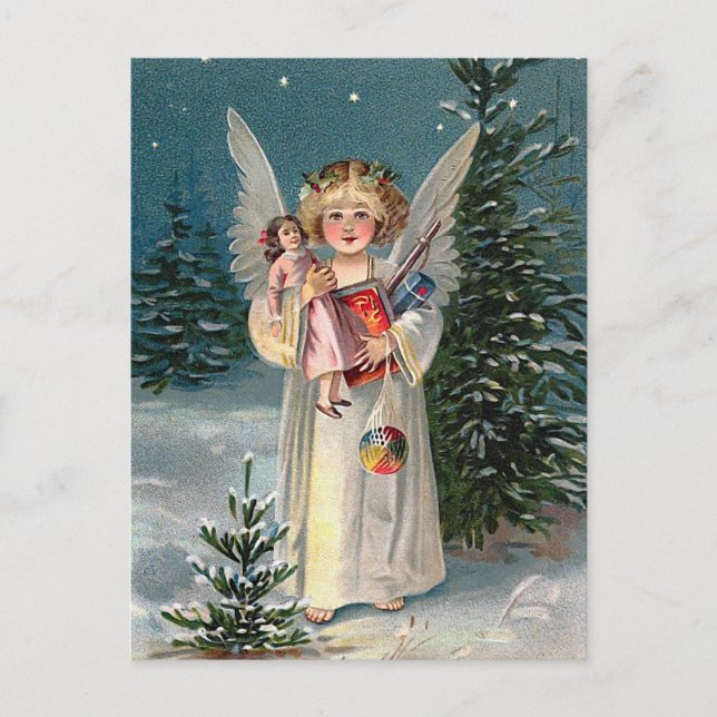 Cartão Postal De Festividades "Christmas Angel" (Frente)