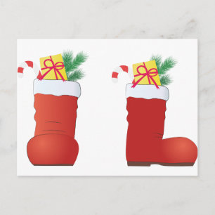 Cartão Postal De Festividades Christmas Boots