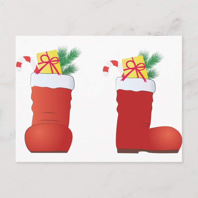 Cartão Postal De Festividades Christmas Boots (Frente)