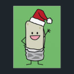 Cartão Postal De Festividades Christmas Burrito Waving Hello Santa Hat Holiday<br><div class="desc">I'm trying to start a new Burrito at Christmas tradition! So I made a Christmas Burrito wearing a Santa Hat and waving. Merry Christmas and eat a Burrito! Thank you for looking at Happy Foods Design!</div>