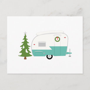 Cartão Postal De Festividades Christmas Camper