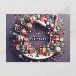 Cartão Postal De Festividades Christmas Card - 3D Theme