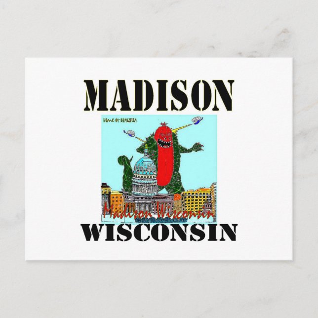 Cartão Postal De Festividades Christmas Card from Madison Wisconsin (Frente)