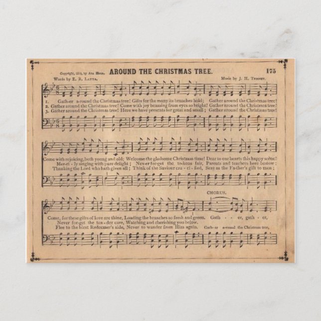 Cartão Postal De Festividades Christmas Carol: Around the Christmas Tree (Frente)