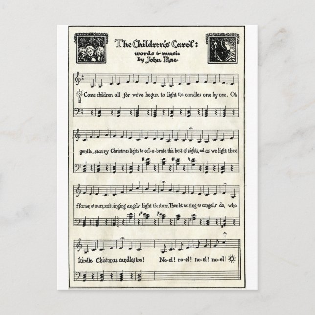 Cartão Postal De Festividades Christmas Carols: The Children's Carol (Frente)