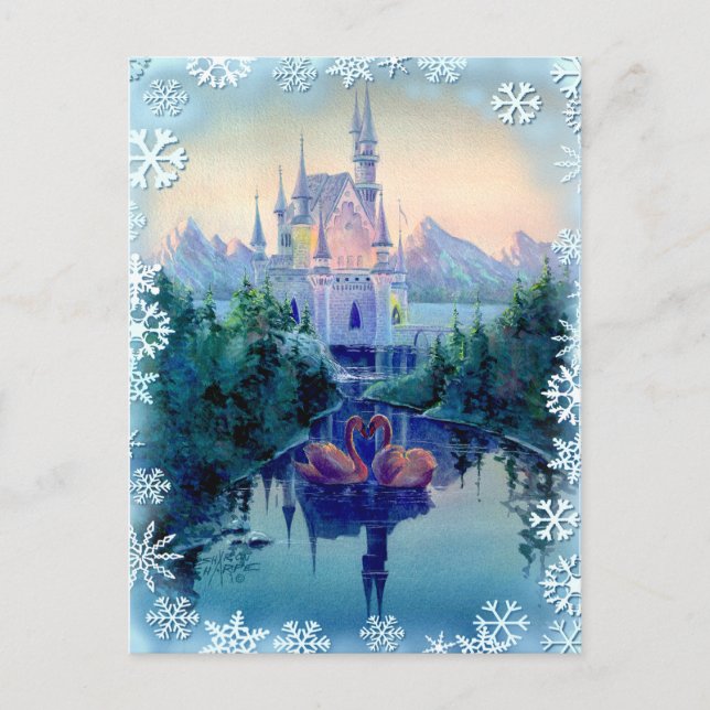 Cartão Postal De Festividades CHRISTMAS CASTLE por SHARON SHARPE (Frente)