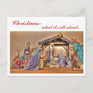 Cartão Postal De Festividades Christmas Creche
