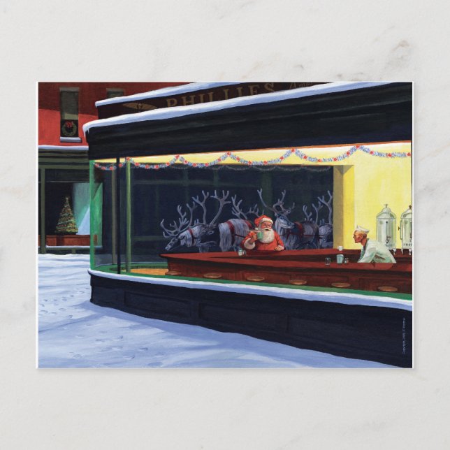 Cartão Postal De Festividades Christmas Diner Postcard (Frente)