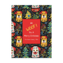 Christmas Dogs Cute Holiday Postcard