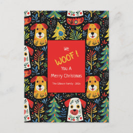 Cartão Postal De Festividades Christmas Dogs Cute Holiday Postcard