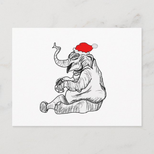 Cartão Postal De Festividades Christmas Elephant (Frente)