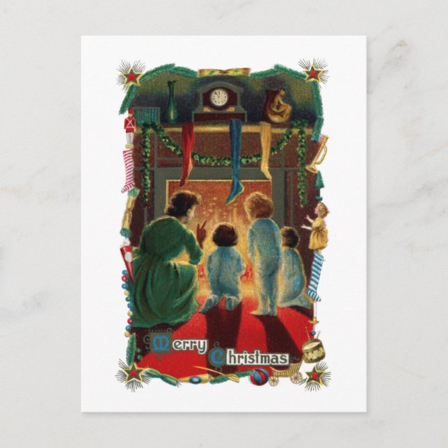 Cartão Postal De Festividades Christmas Eve By the Fire (Frente)