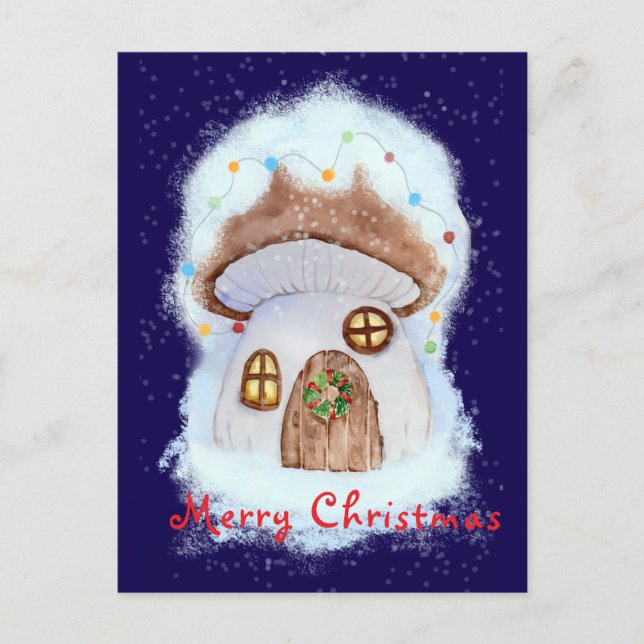 Cartão Postal De Festividades Christmas fairy house (Frente)