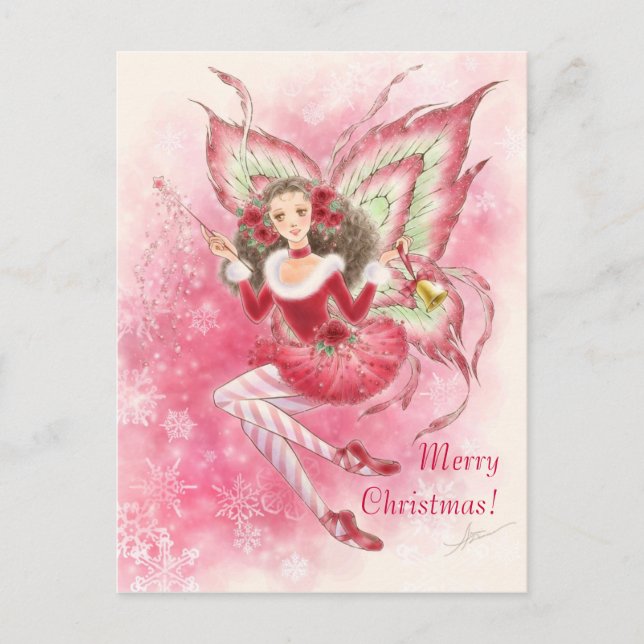 Cartão Postal De Festividades Christmas Fairy Postcard (Frente)