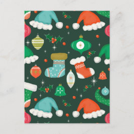 Cartão Postal De Festividades Christmas Falalala Green