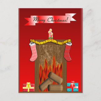 Cartão Postal De Festividades Christmas Festive Fireside