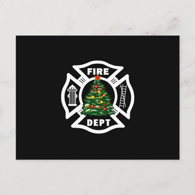 Cartão Postal De Festividades Christmas Fire Dept (Frente)