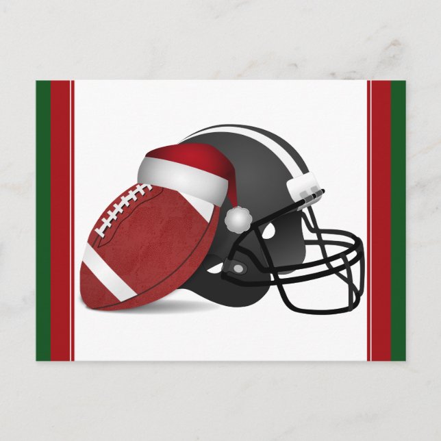 Cartão Postal De Festividades Christmas Football And Helmet (Frente)