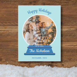 CARTÃO POSTAL DE FESTIVIDADES CHRISTMAS FOTO DE NEVE GLOBO