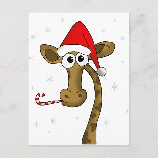 Cartão Postal De Festividades Christmas giraffe (Frente)