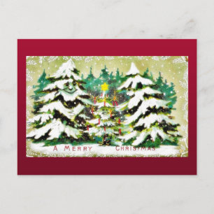 Cartão Postal De Festividades Christmas greeting with cats playing around the ch