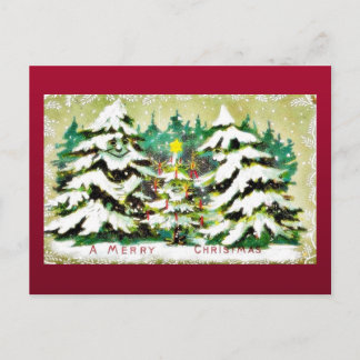 Cartão Postal De Festividades Christmas greeting with cats playing around the ch